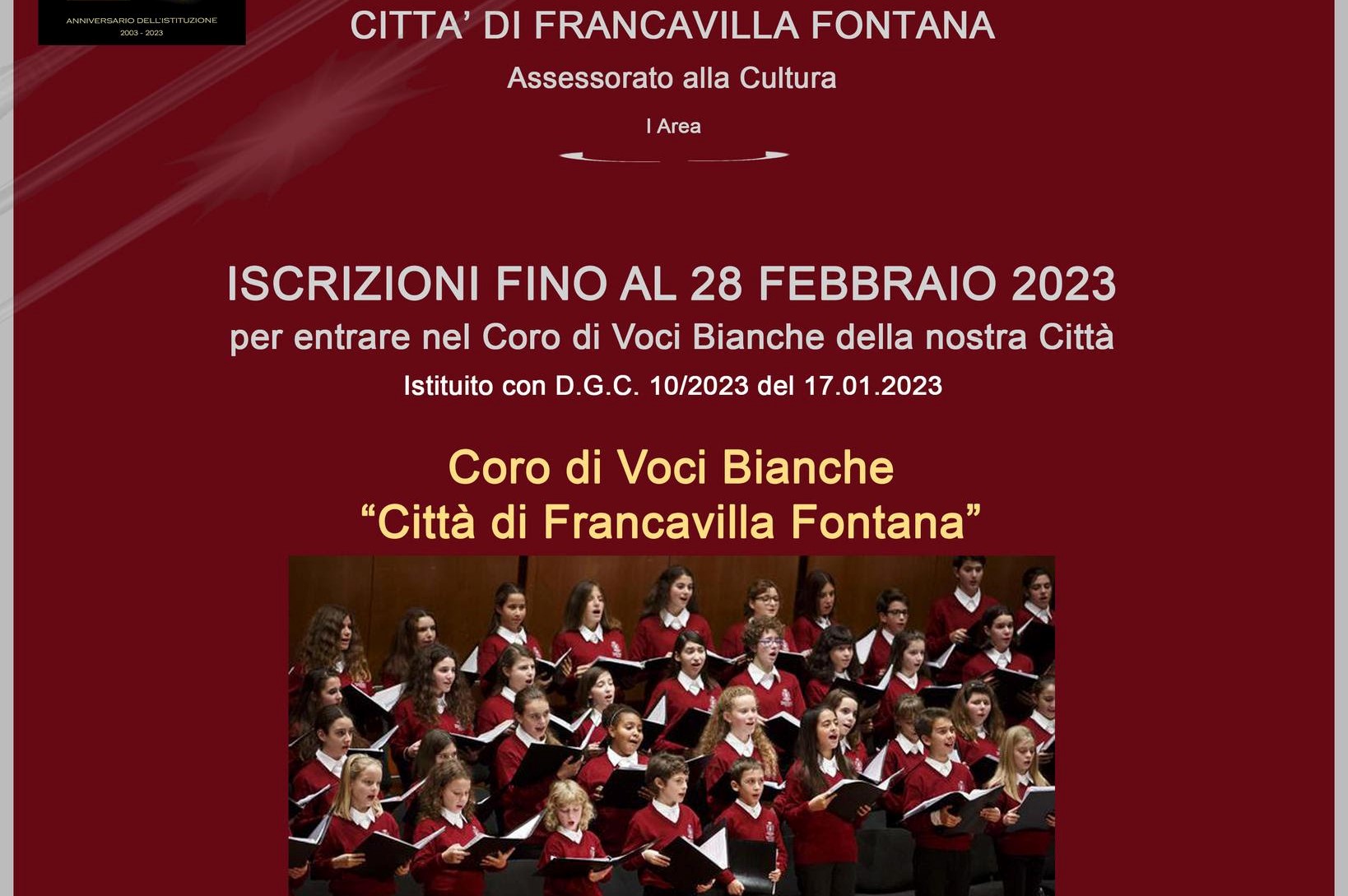 Francavilla F.na: In cantiere l’istituzione del Coro di Voci Bianche