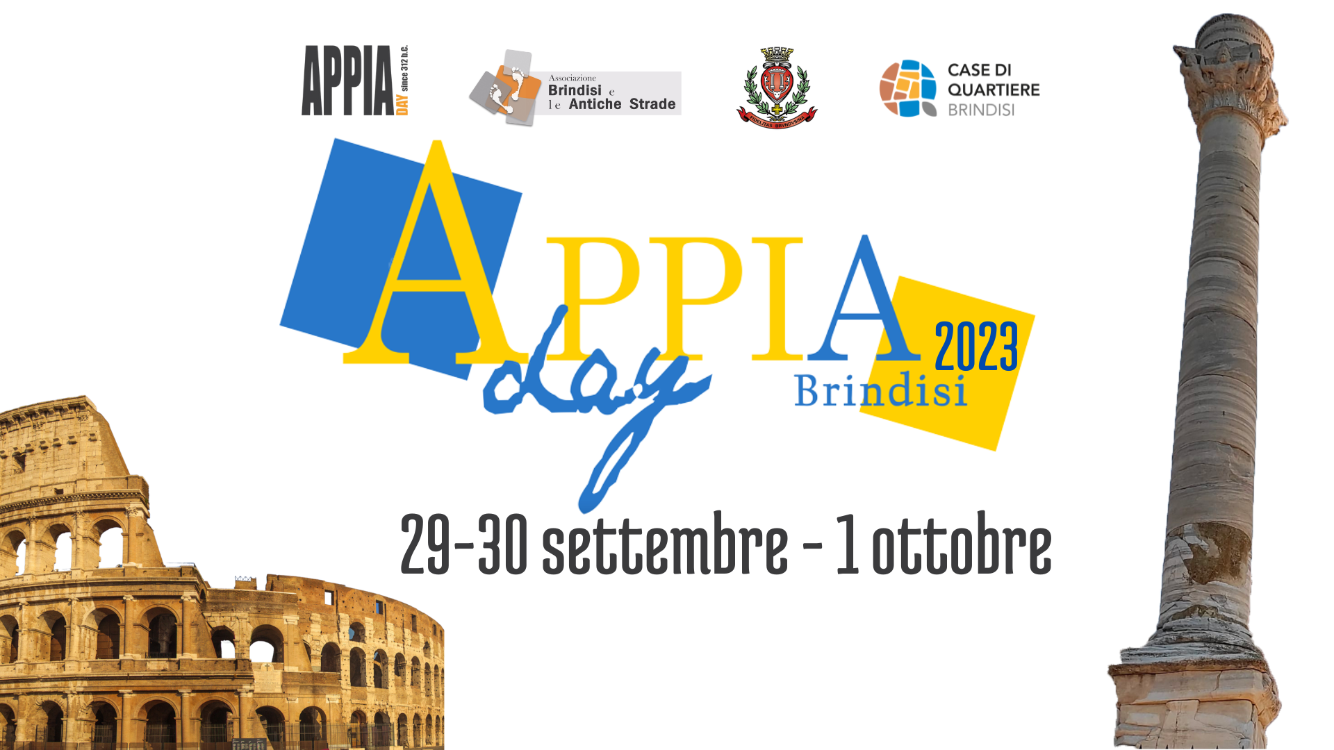 Brindisi: AppiaDay2023. Le iniziative 29-30 settembre 1 ottobre 2023