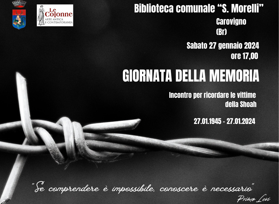 Carovigno: La Biblioteca Morelli commemora "La giornata della Memoria"