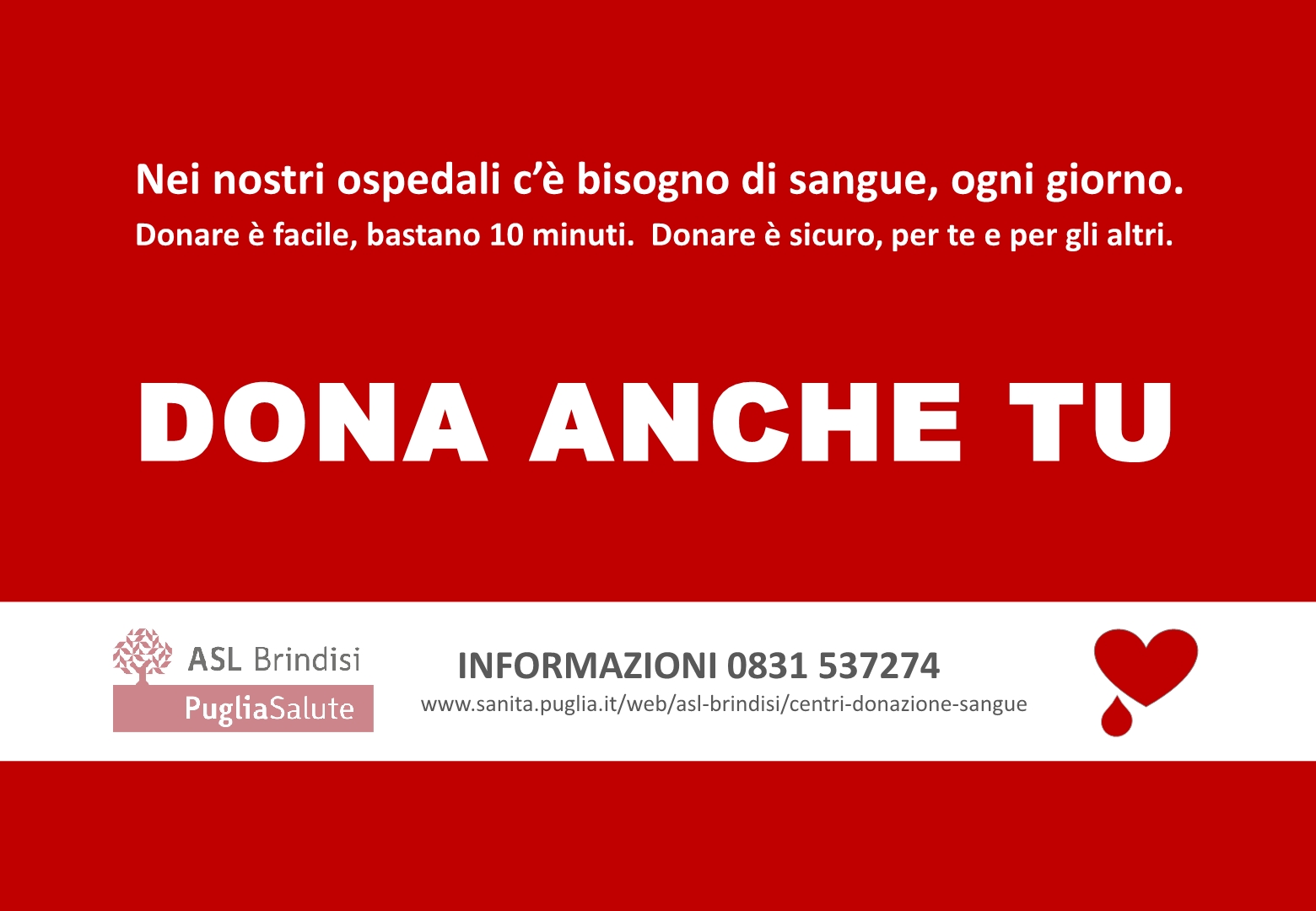 Brindisi: Emergenza sangue. Domenica apertura straordinaria del Centro Trasfusionale