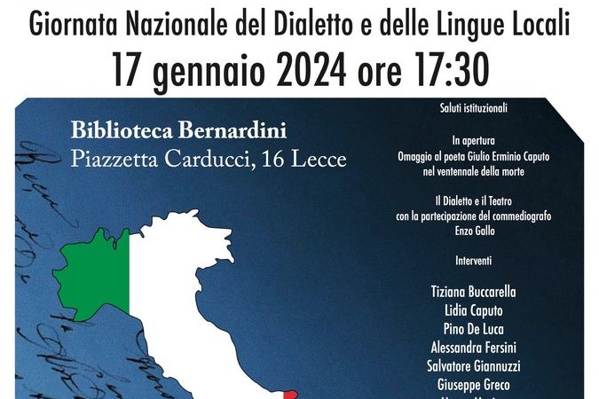 Lecce: Giornata Nazionale Dei Dialetti E Delle Lingue Locali