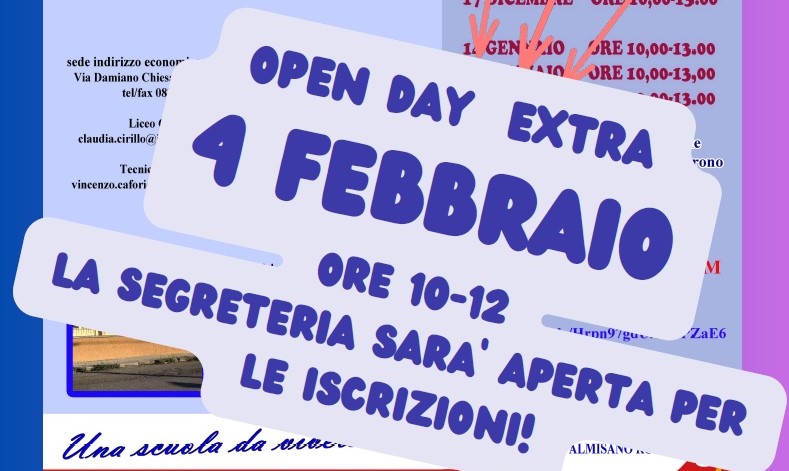 Mesagne: Istituto Epifanio Ferdinando. Domenica 4 Febbraio apertura delle tre sedi