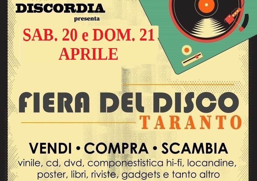 Taranto: Torna la Fiera del Disco giunta alla ventesima edizione