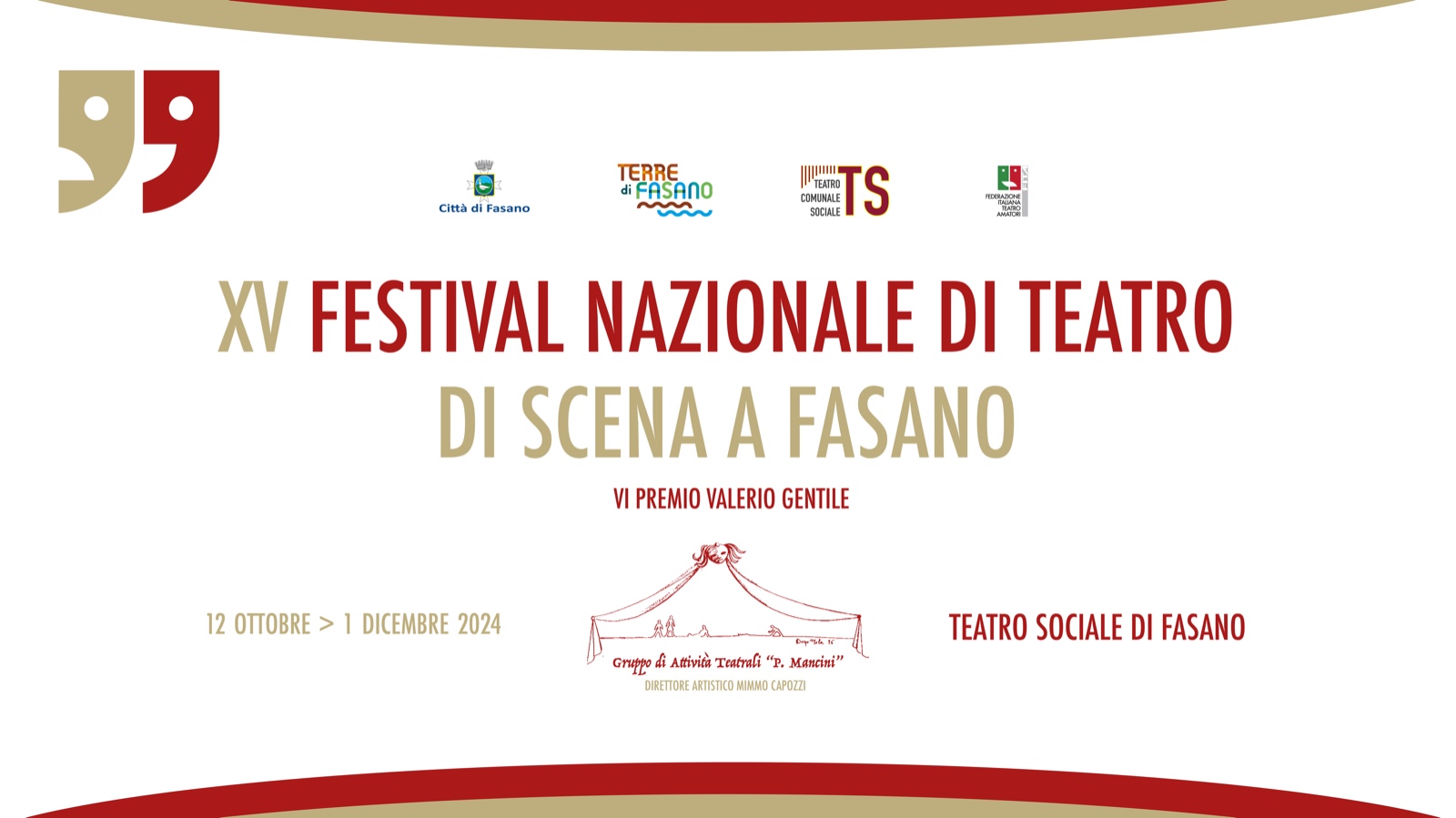 Brindisi: Festival teatrale “Di scena a Fasano”, online il bando della XV edizione
