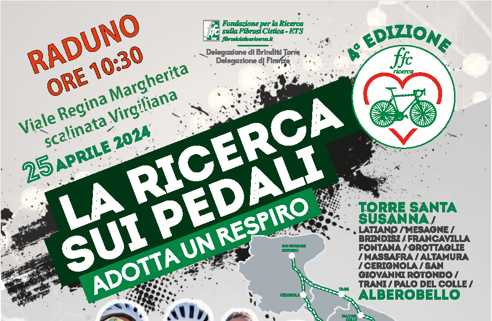 Brindisi: La Ricerca Sui Pedali - Adotta Un Respiro. L'iniziativa solidale arriva il 25 Aprile