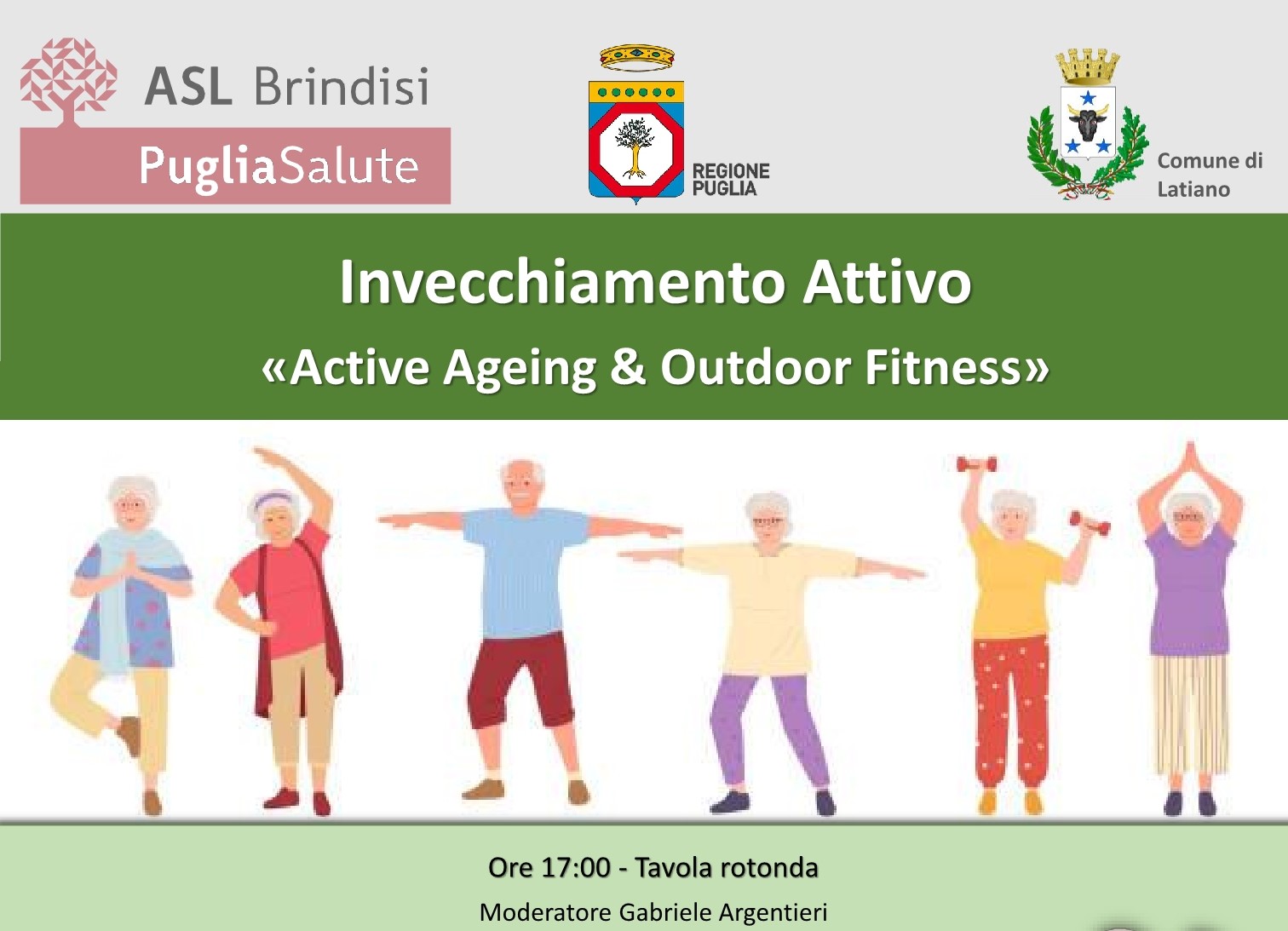 Latiano: ASL. Active ageing&Outdoor fitness. Conferenza sulla promozione e valorizzazione dell'invecchiamento attivo